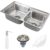 Cuba para cozinha gourmet pia dupla aço inox com acessórios Ticunas Pingoo