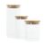 Kit 3 potes de vidro para mantimentos herméticos com tampa de bambu 400ml, 600ml e 800ml – Oikos