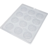 1~10 Forma Simples Moeda 1 Real 1026 – (E8) em Acetato BWB Para Bombom e Doces de Chocolate e Confeitaria. (CHOCO)