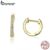 Bamoer 925 Sterling Silver Rodada Círculo Brincos De Argola Para As Mulheres Da Cor Do Ouro Prata Esterlina Jóias Presente SCE498