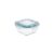 POTE DE VIDRO QUADRADO DE 320 ML C/ TAMPA TRANSPARENTE