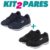 Kit 2 Pares de Tênis Infantil Masculino Menino Jogging Marinho e Preto Kidstep