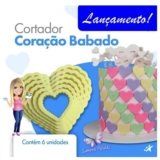 kit 6 peças cortador coração babado Blue star cod 410181 cortadores para confeitaria