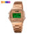 SKMEI Relógio De Pulso Digital Masculino De Aço Inoxidável De Luxo Cronômetro Casual De Alarme Feminino Vestido Eletrônico À Prova D’água