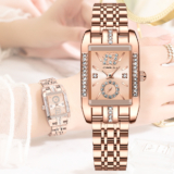 Novo Original CRRJU Relógios Mulher De Alta Qualidade Top Luxo Aço Inoxidável Quadrado Criativo Pequeno Discagem Moda Casual Negócios Esportivos Quartzo Analógico À Prova D’água 5017 X
