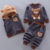 Roupa De Inverno Baby Kids 1-4 Anos Menino Velo Espesso Conjunto 3PCS Calça Com Capuz Para Bebês