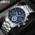 Relógio De Quartzo NIBOSI Luxury Men’s Watch Night Moon Fase Lunar À Prova D’água 2602