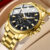 Novo Relógio CRRJU Masculino Marca Original Autêntico Multifuncional Mãos Luminosas À Prova D’água Discador Cronógrafo De Aço Inoxidável Quartzo D’água 2308 X