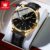 OLEVS 8159 Relogio Masculinos De Quartzo De Luxo À Prova D’água Chronograph Preto Marrom Couro Original