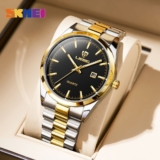 Relógio De Quartzo Sólido De Aço Inoxidável De 30 Metros À Prova D’água SKMEI Fashion Men’s and Women’s Quartz Watch Casal Alta Qualidade