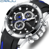 CRRJU Relógios Dos Homens Marca Original Luminosa Multifuncional Moda Business Casual Quartzo De Couro De Borracha À Prova D’água 2298 X