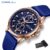 Relógio Masculino Original CRRJU Marca Retro Calendário Cronógrafo Discagem Moda Casual Esportivo Quartzo À Prova D’água 2315