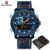 NAVIFORCE 9236 Relógio Masculino Com Pulseira De Couro Simples Movimento De Exibição Dupla