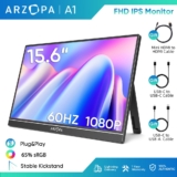 Monitor Portátil ARZOPA A1 15.6″ FHD IPS, Tela Ultrafina para Laptop, PC, Mac, Celular, iPhone15/16, PS5, Xbox