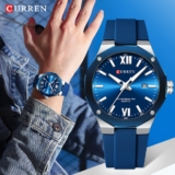 CURREN Relógio Masculino Marca Original Simples Casual Pulseira De Silicone Ponteiro Luminoso Estilo Esportivo Quartzo A