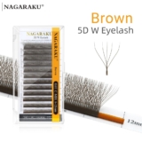 NAGARAKU Marrom W Forma 5D Extensões De Cílios Natural Denso Fofo Trevo Postiços