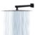 Chuveiro Ducha 30×30 Preto Inox 304 Quadrado Reto/Articulado Banheiro Piscina Area Externa