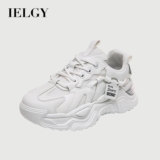 IELGY Daddy Sapatos Femininos 2025 Plataforma Versátil casual Tênis Branco