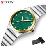 Original CURREN Relógio Feminino Moda Cor Clash Design Mostrador Luminoso Pulseira De Aço Inoxidável Simples Ao Ar Livre