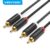 Vention Cabo RCA 2RCA Para 2RCA Estéreo Banhado A Ouro De Áudio Home Theater DVD TV Amplificador CD Soundbox