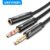 Vention Divisor Fêmea de 3,5mm para 2 Macho Duplo Microfone Áudio em Y Adaptador de Headset para PC