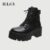 IELGY Estilo Britânico Fundo Grosso ins Tubo Baixo martin Botas Femininas