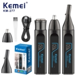 Kemei KM-277 Barbeador Elétrico Orelha/Sobrancelhas/Nariz Aparador De Pêlos 3 Em 1 Kit Mini Portátil Do Corpo Navalha De