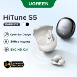 UGREEN HiTune S5 Atualizado Clipe De Orelha Aberto Fones De Ouvido Sem Fio Bluetooth 5.4 Esportivos Em Microfone Com Gan