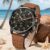 Relógio Masculino CURREN : Pulseira De Couro Clássico Genuíno , Estilo Esportivo Casual Elegante , Analógico De Quartzo