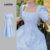 Lovito Vestido Elegante com Botões Primavera/Verão Azul Vestido Evangélico para Mulheres LBL29040