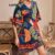 Lovito Vestido Casual Tropical Com Amarração Nas Costas, Verão/Primavera, Vestido Com Cinto Para Mulheres LBL17238