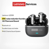 Fones De Ouvido Para Jogos Lenovo LE208 E Bluetooth Com Baixa Latência IPX5 À Prova D’água Qualidade De Som HiFi