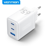 Vention Charger GaN 65W PD PPS 3 Saídas USB Dual C E A Para Notebook Celular Rápido