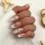 unha postiça decorada realista de amendoada Com Cola unhas postiças decoradas Pérola Preta Flor 3D Falsas nails
