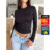 Lovito Camiseta Feminina manga Longa básica lisa  LNL56164