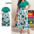 Lovito Vestido Feminino Midi Cores Contrastantes Floral Plus Size LBL09426