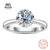 Anel De Casamento Moissanite De Corte Redondo AnuClub 2ct D/VVS1 Prata 925-Kit De Compromisso De Aniversário