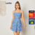 Lovito Vestido Feminino Curto Alça Fina Decote Costas LBL08389