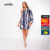 Lovito Vestido Feminino Curto Um ombro Só Estampa Listras LB408BRL437