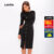 Lovito Vestido Feminino Midi Manga Longa Com Detalhe em Botões LB459BRL488