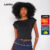 Lovito Top Cropped em Malha Jersey com Decote Profundo nas Costas e Mangas Curtas LB637BRL667