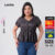 Lovito Blusa Feminina Plus Size em Poá com Babado na Barra e Decote V LB419BRL448