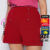 Lovito Shorts Plus Size Vermelho Curto Botoes Feminino de Cintura Alta