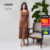 Lovito x Glenda Vestido Listrado Midi sem Manga Feminino B1BRL012