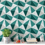 Papel De Parede Zara Diamond Em Tons De Cinza E Verde