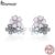 Bamoer 925 Brincos De Flor Cerejeira Daisy Rosa De Prata Esterlina Para Mulheres/Joias/Presente SCE400