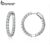 Bamoer Brincos Stud Redondos De Cor Prata Circular Luminoso Cubic Zirconia Para Mulheres Jóias YIE138 Hiperbole