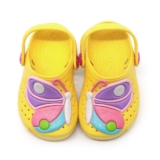 Sandália Babuche Papete Chinelo Infantil Plugt Menina Borboleta Glitter Amarelo Confortável Promoção