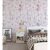 Papel de Parede Infantil Paris fundo rosa claro Flores e torre Eiffel