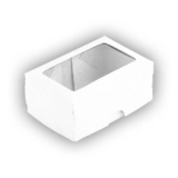 Caixa 2 Doces com Visor S1 6x9x4cm Branca 10un – Assk Rizzo